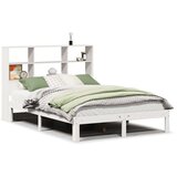 vidaXL Krevet s regalom z knjige bez madraca bijeli 120x190cm borovina | shoptok.hr
