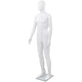 vidaXL Celotna moška izložbena lutka s stekleno osnovo bela 185 cm | Shoptok.si