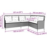  Vrtna sofa kutna s jastucima smeđa poli ratan | shoptok.hr