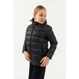 River Club Girls' Waterproof And Windproof Thick Lined Black Hooded Coat. Cene