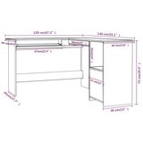  Kutni radni stol visoki sjaj crni 120 x 140 x 75 cm od iverice | shoptok.hr