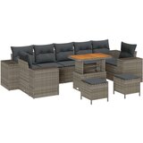  Set sivih vrtnih sofa Set od 4 Siva Ratan Poliester Velik | shoptok.hr
