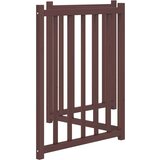 vidaXL Vrata za pse zložljiva 3 paneli rjava 150 cm topolovina | Shoptok.si