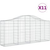 vidaXL Obokane gabion košare 11 kosov 200x30x80/100 cm cinkano železo, (20758337) | Shoptok.si