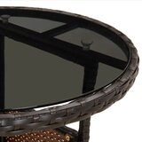  5-dijelni vrtni bistro set od poliratana s jastucima smeđi Smeđa | Shoptok.si