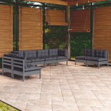 Maison Chic Seti vrtnega pohištva - Vrtna garnitura - Vrtni pohištvo set 8-delna z blazinami trdna borovina, (21800989) | Shoptok.si