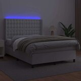  Box spring s madracem LED bijeli 140x200 cm umjetna koža | shoptok.hr