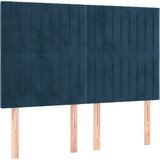  The Living Store Posteljno vzglavje 4 kosa temno moder 72x5x78/88 cm žamet - Vzglavje, (21487875) | Shoptok.si