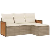  4-dijelni set vrtnih sofa s jastucima bež od poliratana | shoptok.hr