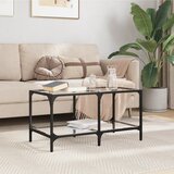 The Living Store Klubska mizica s stekleno površino 78,5x40x40 cm jeklo - Klubska Mizica, (21781173) | Shoptok.si