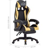 vidaXL racing stol z oporo za noge zlato in črno umetno usnje | Shoptok.si