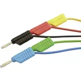 Merilni kabli-komplet [lamelni vtič 4 mm - lamelni vtič 4 mm] 1 m rdeče barve\, črne barve\, modre barve\, zelene barve\, rumene barve MS 4100S, (20423198)