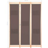 vidaXL Sobna pregrada s 3 panela od tkanine 120 x 170 x 4 cm smeđa | shoptok.hr