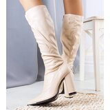 Gemre Beige heeled boots Velass | shoptok.hr