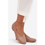 Boto Women's Ballet Flats Made of Eco Leather On Flat Sole Beige Olyssia | Shoptok.si
