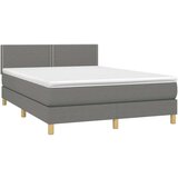  Box spring postelja z vzmetnico temno siva 140x200 cm blago, (20724650) | Shoptok.si