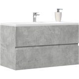 vidaXL Omarica za umivalnik betonsko siva 90x38,5x45 cm iverna plošča | Shoptok.si