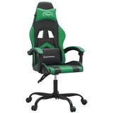 vidaXL Vrtljiv gaming stol črno in zeleno umetno usnje, (21377780) | Shoptok.si