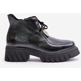 Zazoo 2952 Leather Ankle Boots With Golden Decoration Black | Shoptok.si