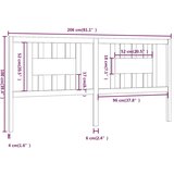  Uzglavlje 206 x 4 x 100 cm od masivne borovine | shoptok.hr