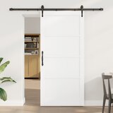 vidaXL Drsna vrata s kompletom opreme Bela 93x202 cm Trdi les Borovina, Notranja vrata “ORKDAL” Bela 93x202x4 cm Trdi les Borovina | Shoptok.si