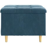  Otoman za pohranu s jastukom Plava 60 x 60 x 45 cm Baršun - Plava 60 cm Baršun | shoptok.hr