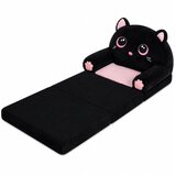  Reclining Armchair Sofa Couch Kitten 2in1 For Children Soft Plush Black | Shoptok.si