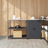 vidaXL Kuhinjski set za pohranu 2 pcs Antracit 150 x 50 x 92 cm | shoptok.hr