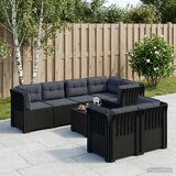  Kauč za vrt s 7 sjedala i jastučićima u rattan izgledu PP | shoptok.hr