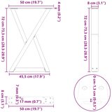  Noge za blagovaonski stol 2 kom Crne 50 x (72-73,3) cm Čelične | shoptok.hr