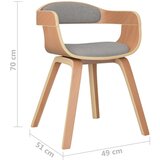 vidaXL Jedilni stol 2 kosa taupe ukrivljen les in blago | Shoptok.si