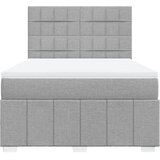  Krevet box spring s madracem svjetlosivi 140x200 cm od tkanine | shoptok.hr