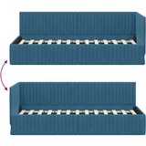 vidaXL kutni okvir kreveta s uzglavljem plava 80 x 200 cm baršun | shoptok.hr