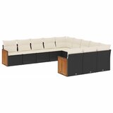  11-dijelni set vrtnih sofa od poliratana s jastucima crni | shoptok.hr