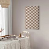  Slika - Checkerboard Pattern - Brown-White Grid with a Subtle Noise 20x30 Premium Print | shoptok.hr