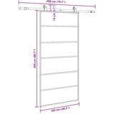  Klizna vrata s priborom crna 102 x 205 cm od ESG stakla | shoptok.hr