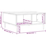  Stolić za kavu sjajni bijeli 60 x 60 x 30 cm konstruirano drvo | Eponuda.com
