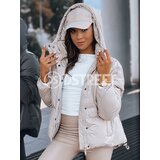 DStreet Kurtka damska skórzana COLLAR beżowa | Shoptok.si