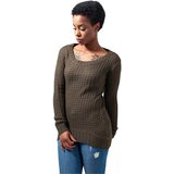 Urban Classics Women's sweater with a long wide neckline - olive