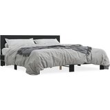 vidaXL Posteljni okvir črn 200x200 cm inženirski les in kovina, (21151917) | Shoptok.si