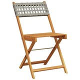  3-dijelni bistro set od poliratana i masivnog drva sivi | shoptok.hr