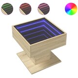  Stolić za kavu LED boja hrasta 50x50x45 cm konstruirano drvo | Eponuda.ba