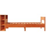 vidaXL Knjižna postelja brez vzmetnice vošč. rjava 90x190 cm borovina | Shoptok.si