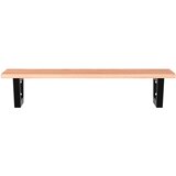  Zidna polica za umivaonik od čelika i masivne hrastovine Smeđa 80 x 40 x 2 cm | Shoptok.si