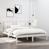 Maison Chic Posteljni okvir - Dvoposteljna postelja - Zakonska postelja bel iz trdne borovine 140x200 cm-J10035, (21761356) | Shoptok.si