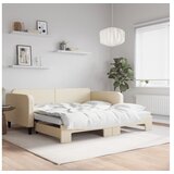 vidaXL Izvlečna dnevna postelja krem 100x200 cm blago Cene