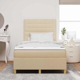  LED Box Spring Krevet s madracem Krema 120 x 200 cm tkanina | shoptok.hr