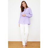 Trendyol Lilac Large Collar Crinkle Woven Shirt | shoptok.hr