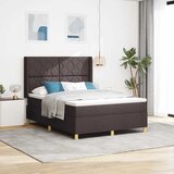  Krevet s opruga kutije s LED trakama Smeđa 140 x 200 cm tkanina | shoptok.hr