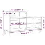 Ormarić za cipele bijeli 102 x 36 x 60 cm od konstruiranog drva | shoptok.hr